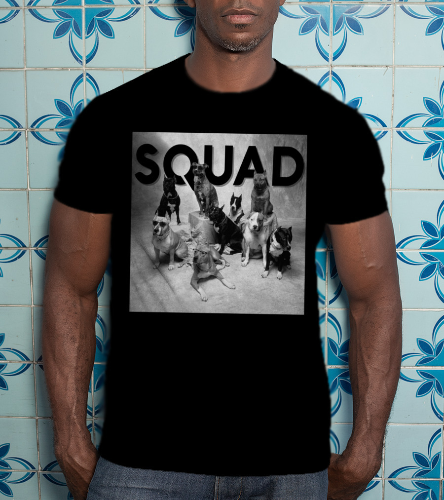 SQUAD Dog Group Black And White Photography T-Shirt