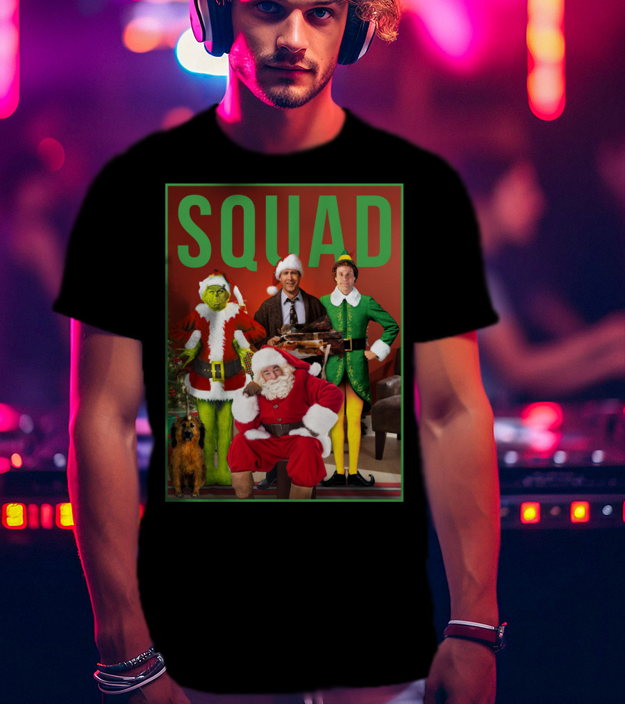 SQUAD Santa Grinch Elf Christmas Vacation T-Shirt