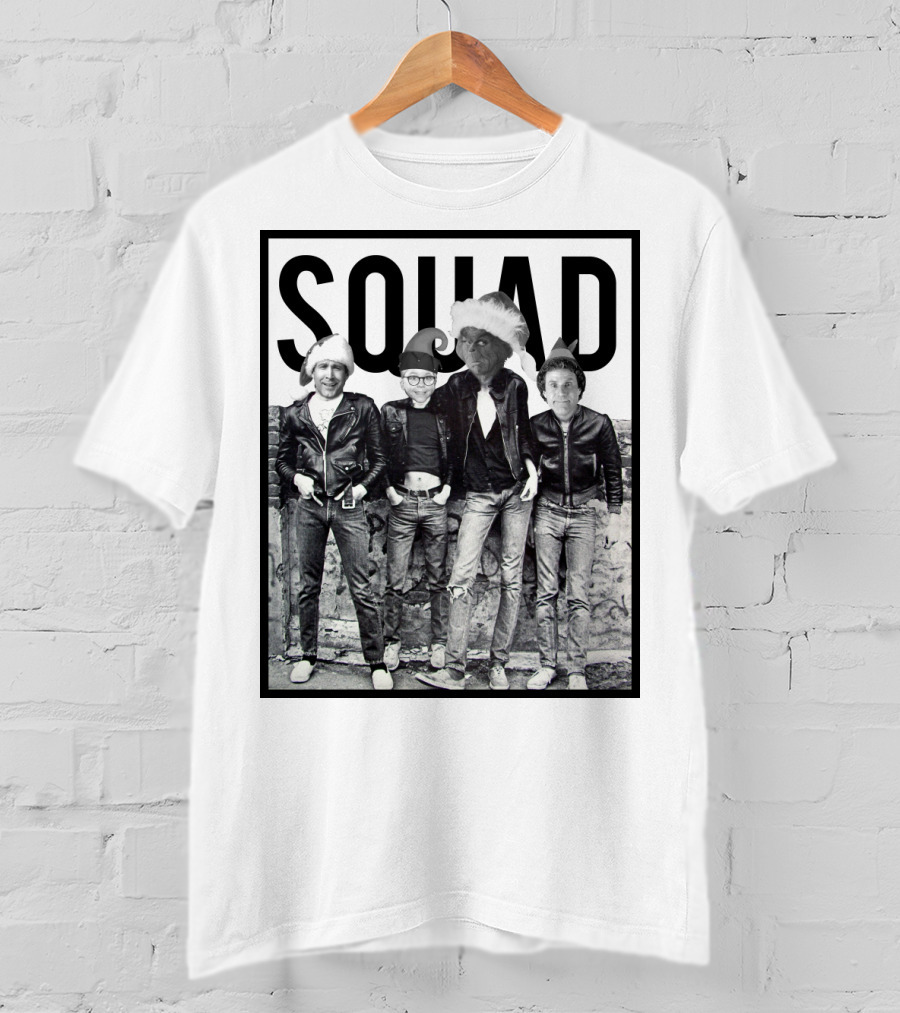 Xmas Squad Rock Band Santa Hats T-Shirt