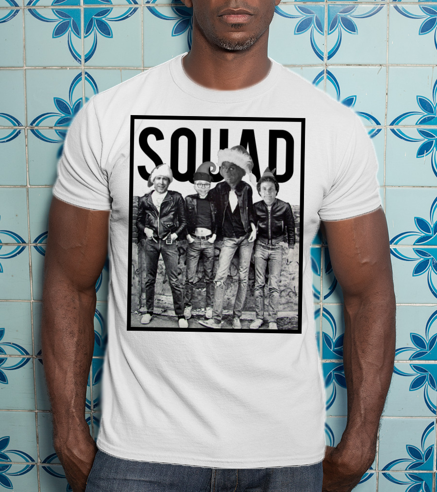 Xmas Squad Rock Band Santa Hats T-Shirt