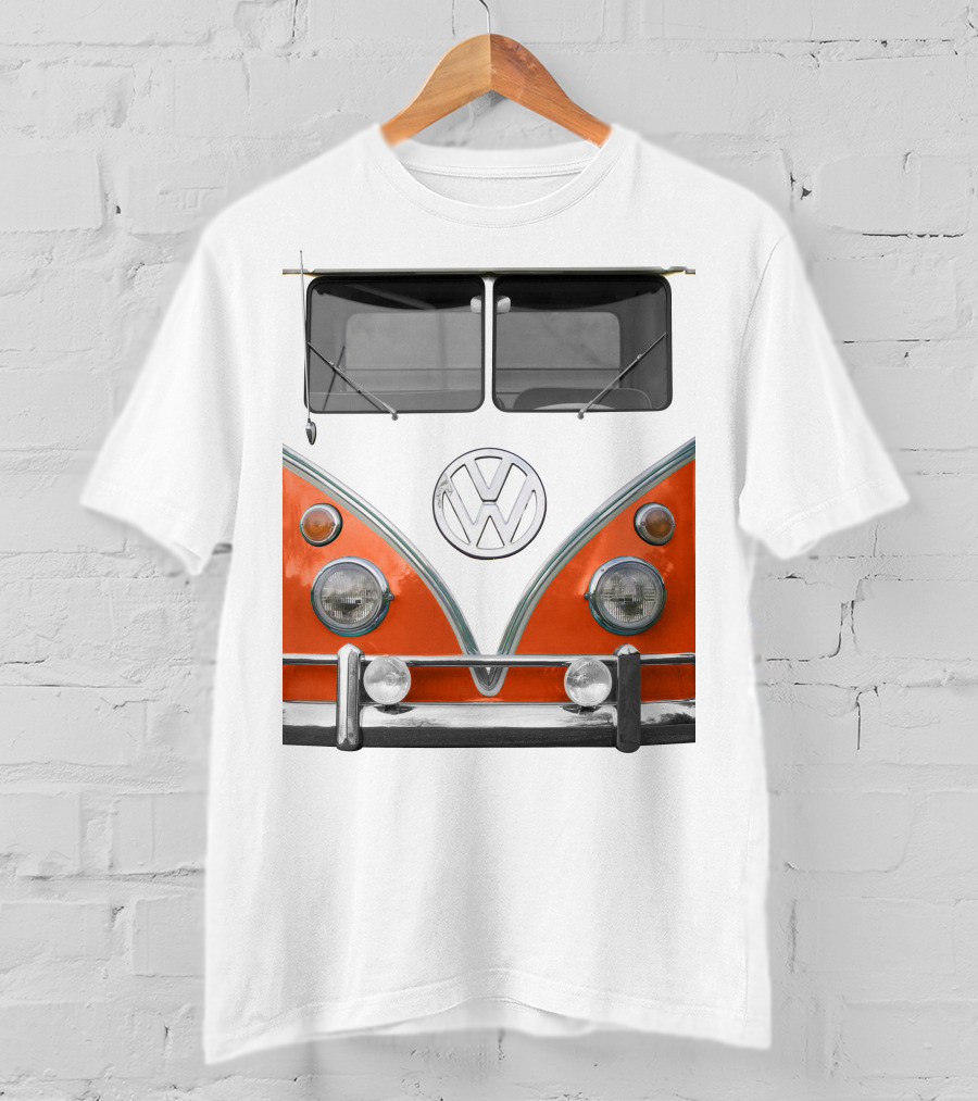 Volkswagen Orange Bus Front Vintage Look T-Shirt