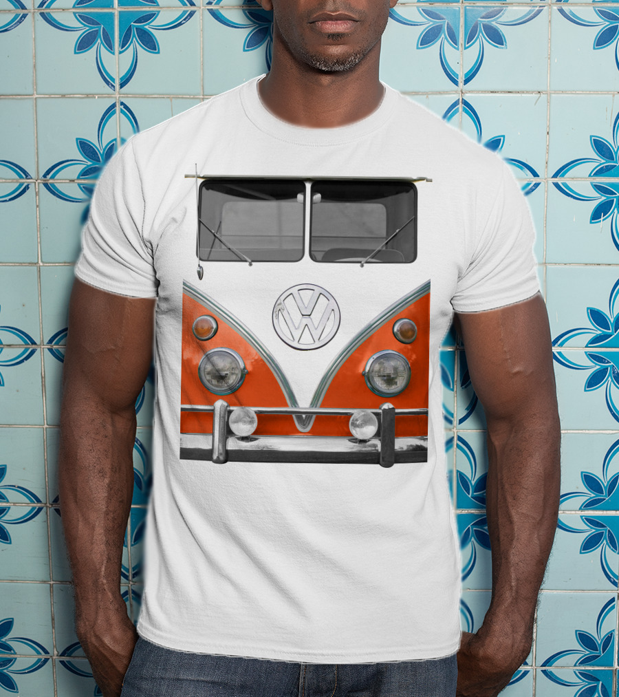 Volkswagen Orange Bus Front Vintage Look T-Shirt
