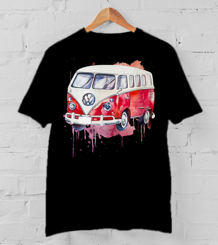 Volkswagen Camper Van Watercolor T-Shirt
