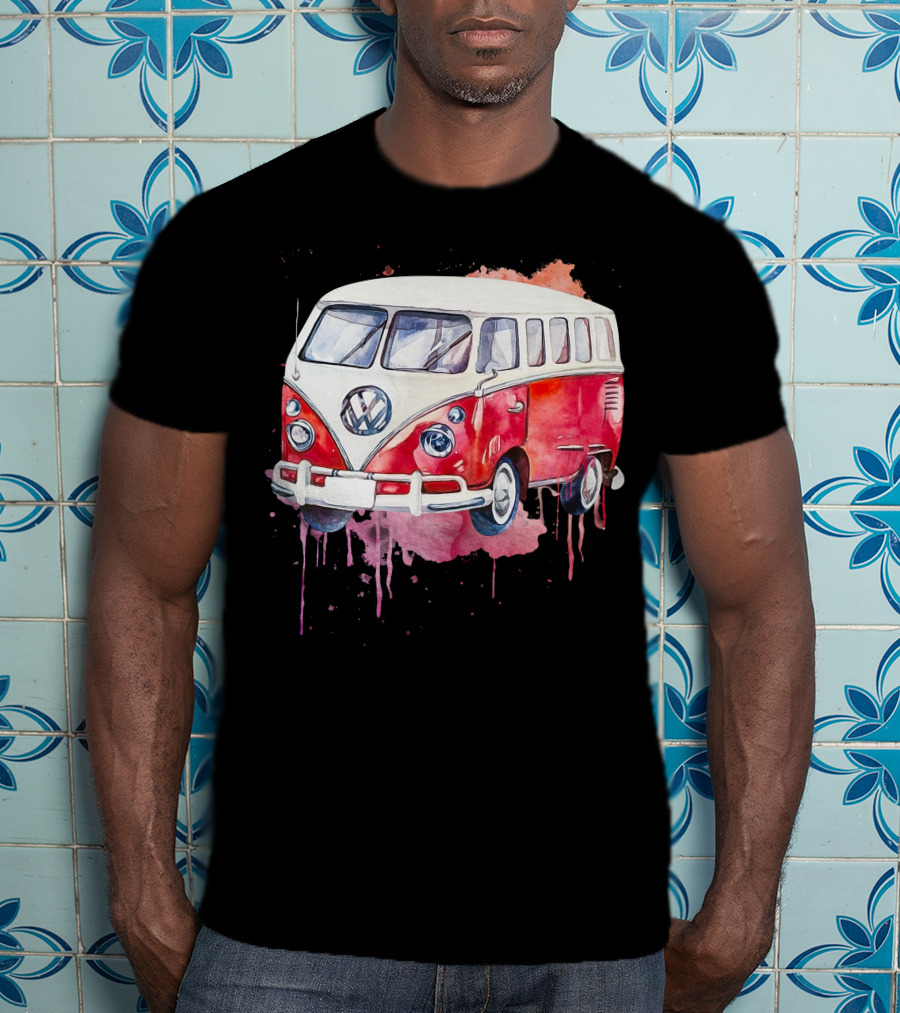 Volkswagen Camper Van Watercolor T-Shirt