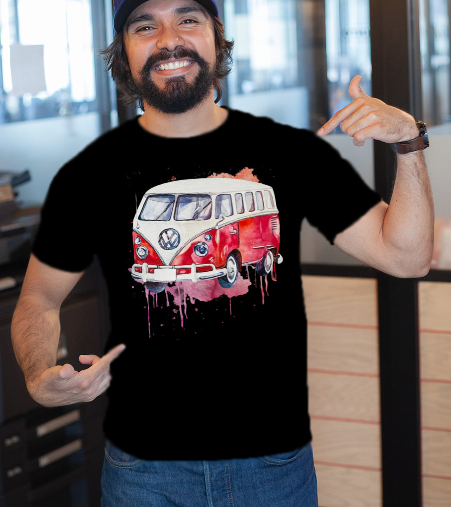 Volkswagen Camper Van Watercolor T-Shirt