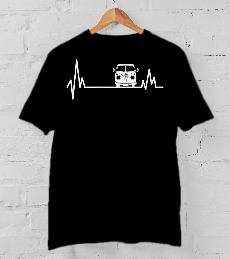 Volkswagen Van Heartbeat Line T-Shirt