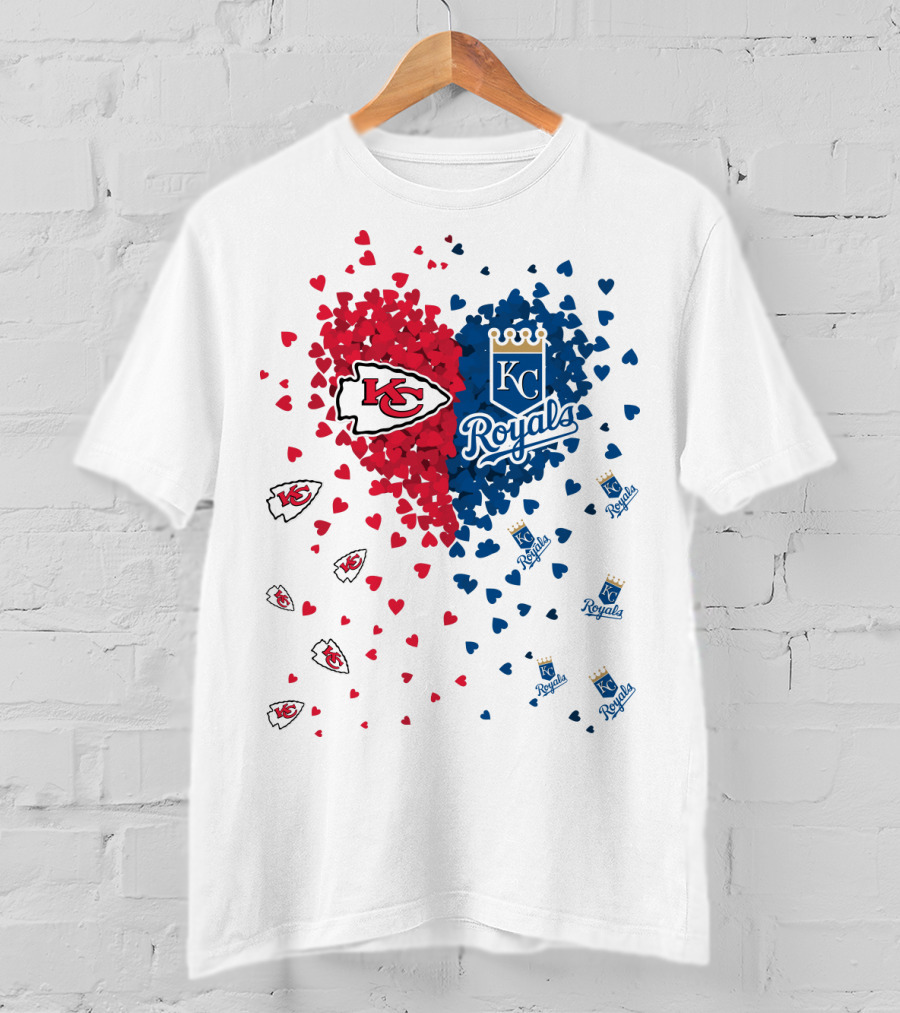 KC Chiefs Royals Heart Logo Hearts T-Shirt