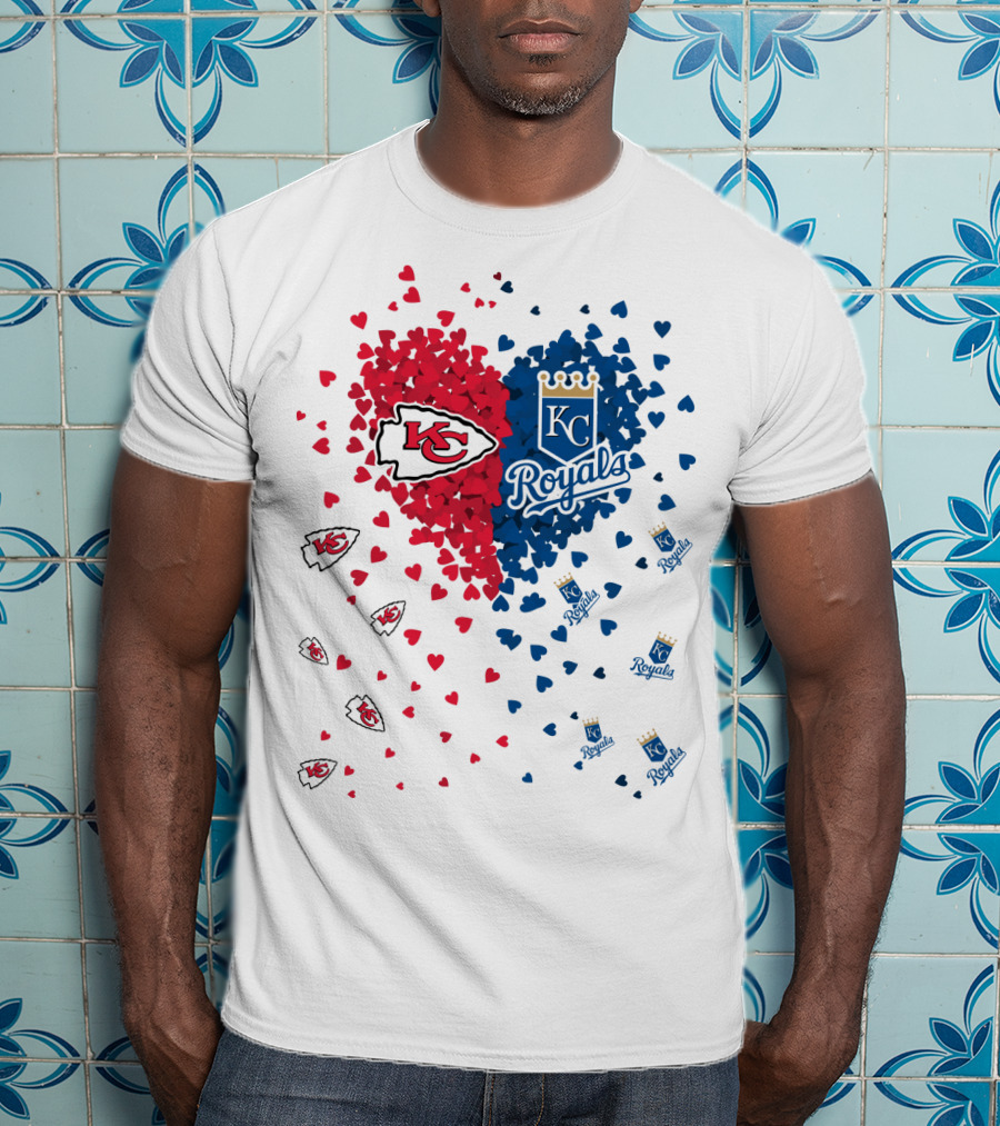 KC Chiefs Royals Heart Logo Hearts T-Shirt