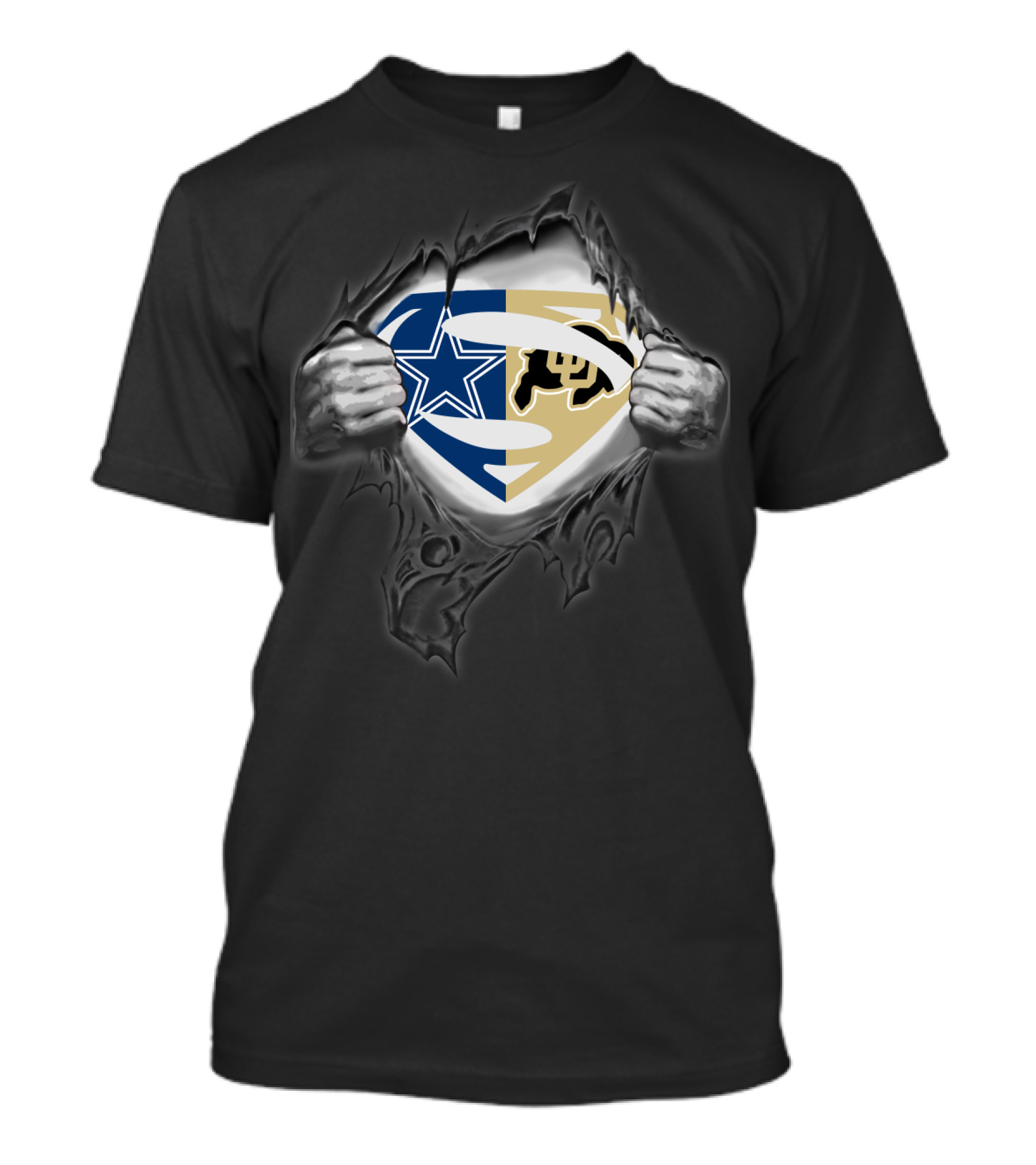 Cowboys Colorado Buffaloes Superman Logo Fusion T-Shirt