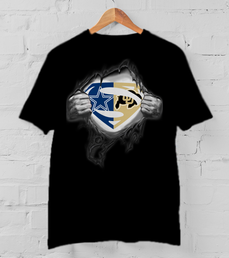 Cowboys Colorado Buffaloes Superman Logo Fusion T-Shirt