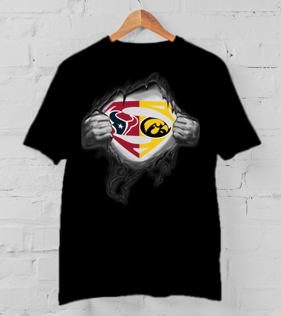Houston Texans Iowa Hawkeyes Superman T-Shirt