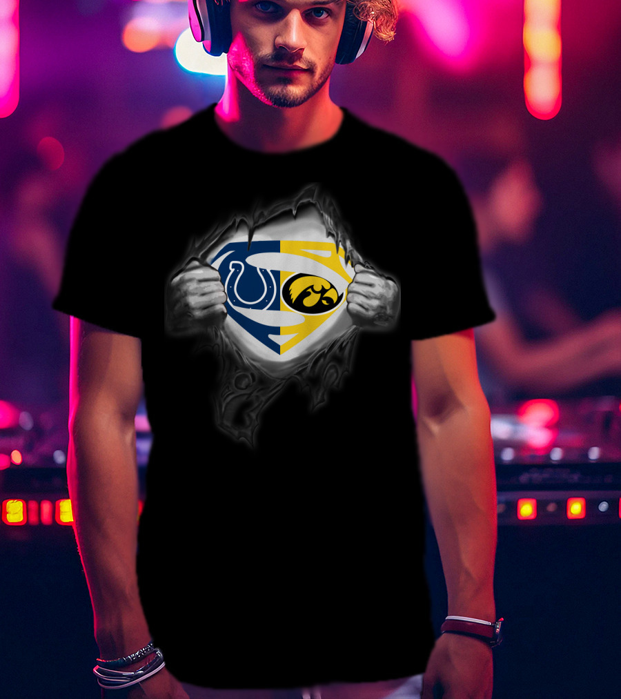 Indianapolis Colts Hawkeyes Superman Logo Fusion T-Shirt