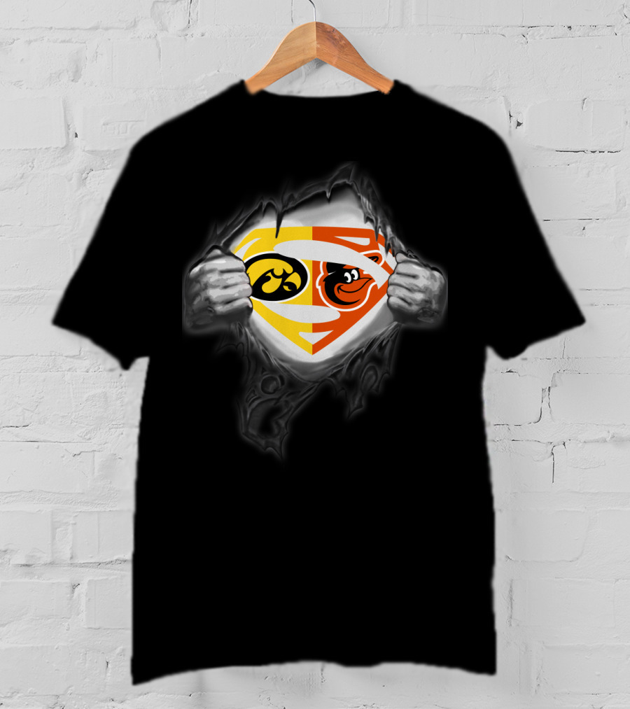 Hawkeyes Baltimore Orioles Superman Logo Mashup T-Shirt