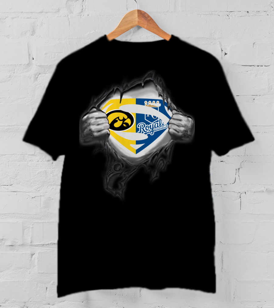 Hawkeyes Kansas City Royals Superman Logo Fusion T-Shirt
