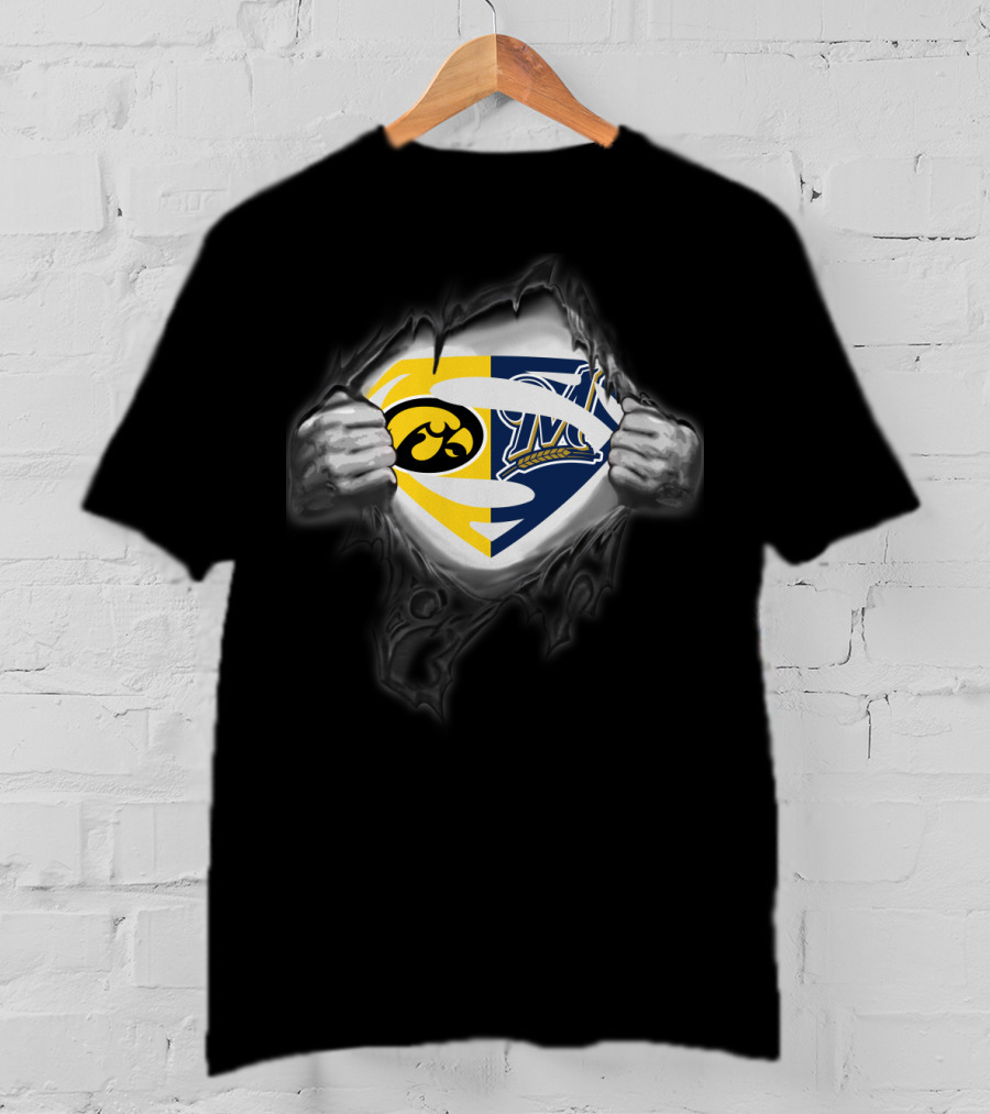 Hawkeyes Milwaukee Brewers Superman Logo Mashup T-Shirt