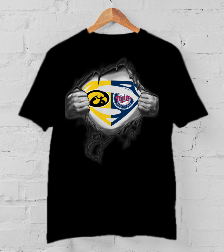 Hawkeyes Minnesota Twins Superman Hybrid T-Shirt