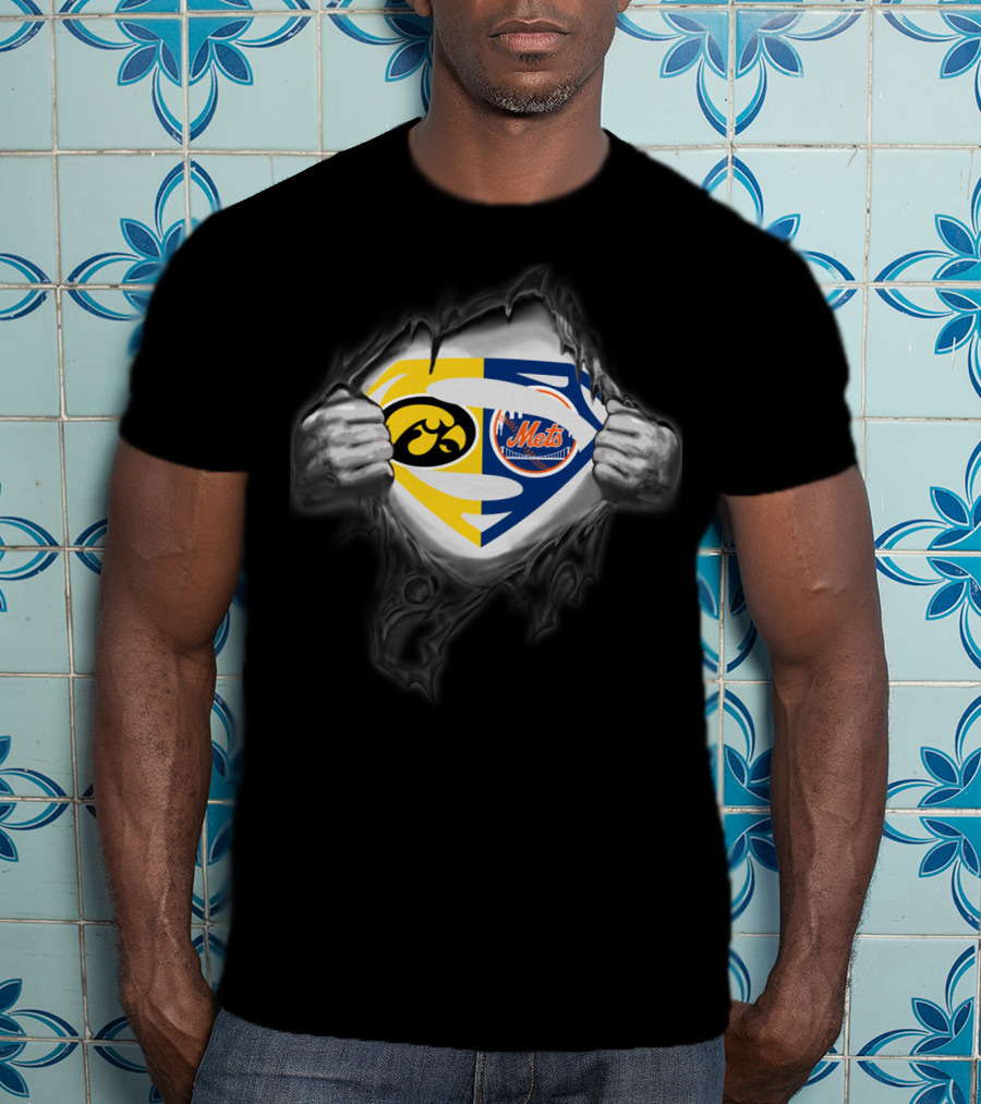 Hawkeyes New York Mets Superman Logo Fusion T-Shirt