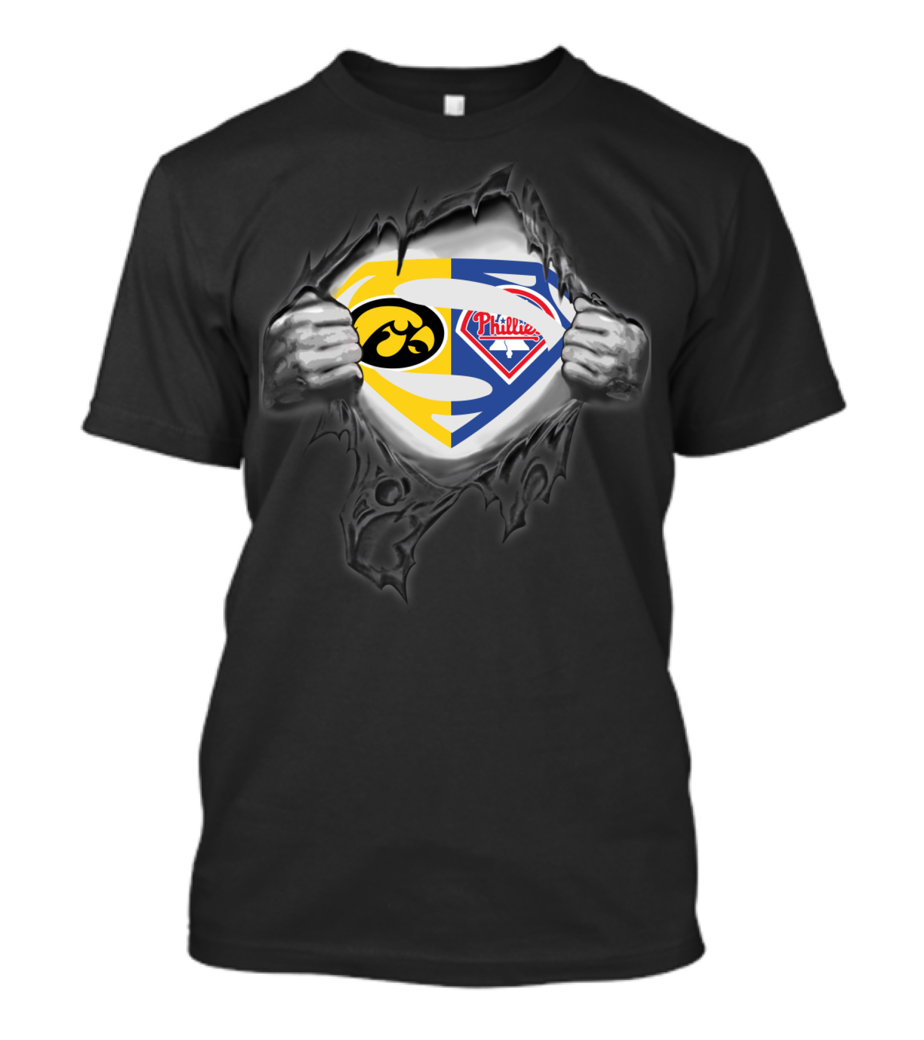Hawkeyes Philadelphia Phillies Superman Logo Fusion T-Shirt