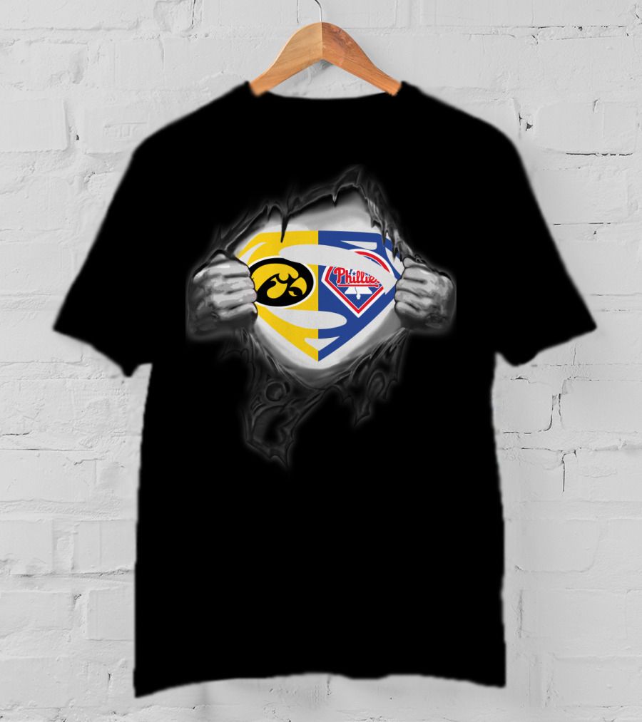 Hawkeyes Philadelphia Phillies Superman Logo Fusion T-Shirt