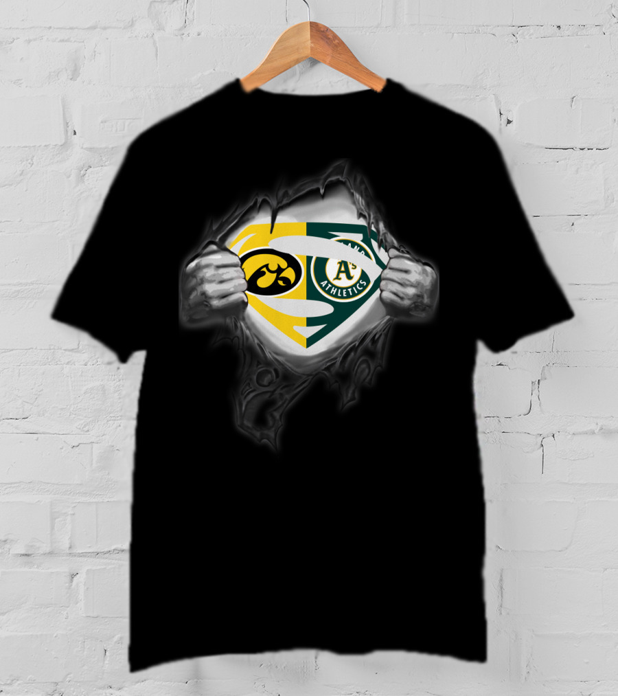 Hawkeyes Oakland Athletics Superman Logo Fusion T-Shirt