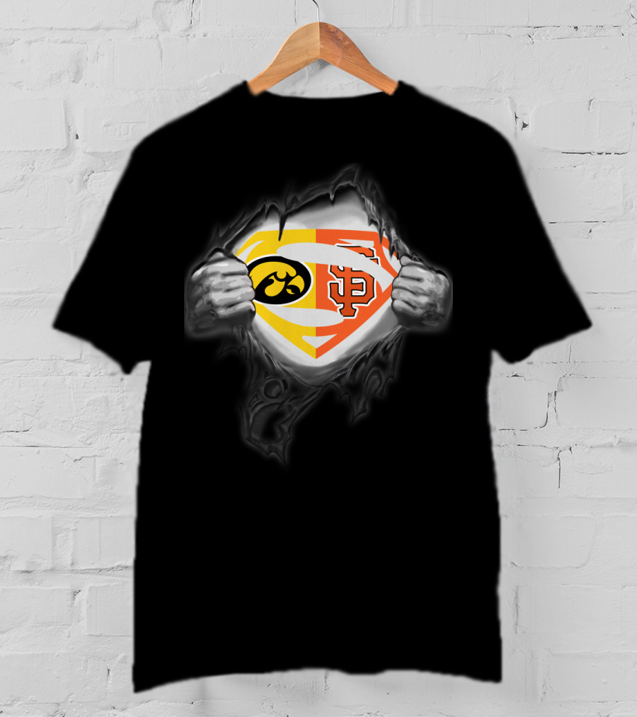 Hawkeyes San Francisco Giants Superman Logo Fusion T-Shirt