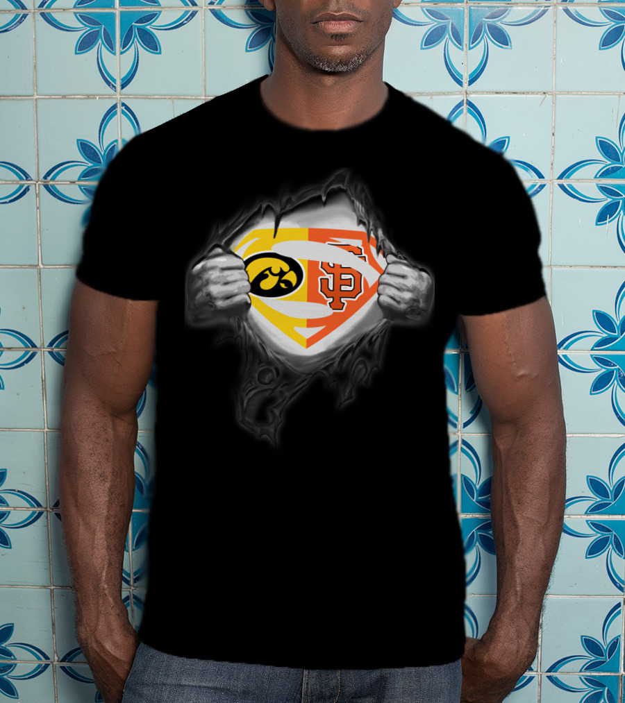 Hawkeyes San Francisco Giants Superman Logo Fusion T-Shirt