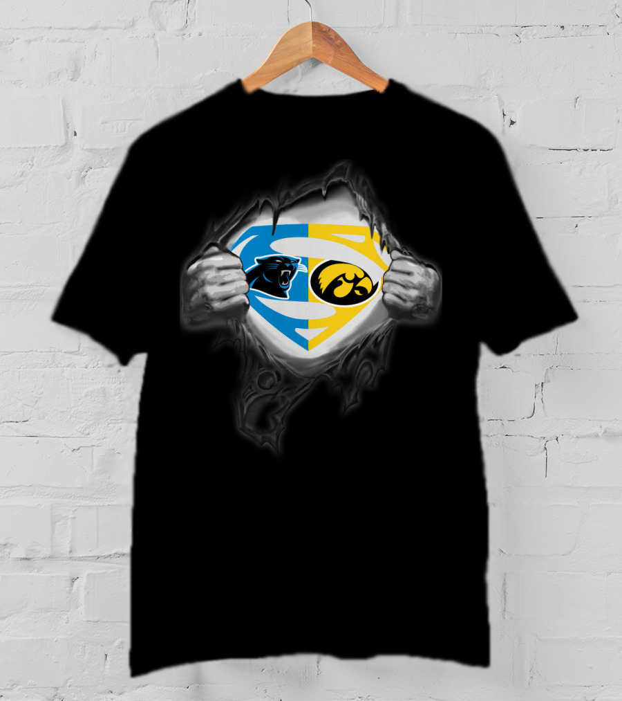 Carolina Panthers Hawkeyes Superman Emblem Combo T-Shirt