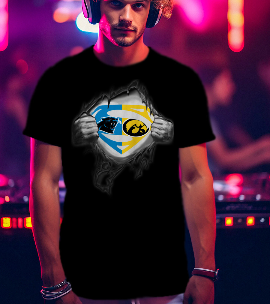 Carolina Panthers Hawkeyes Superman Emblem Combo T-Shirt