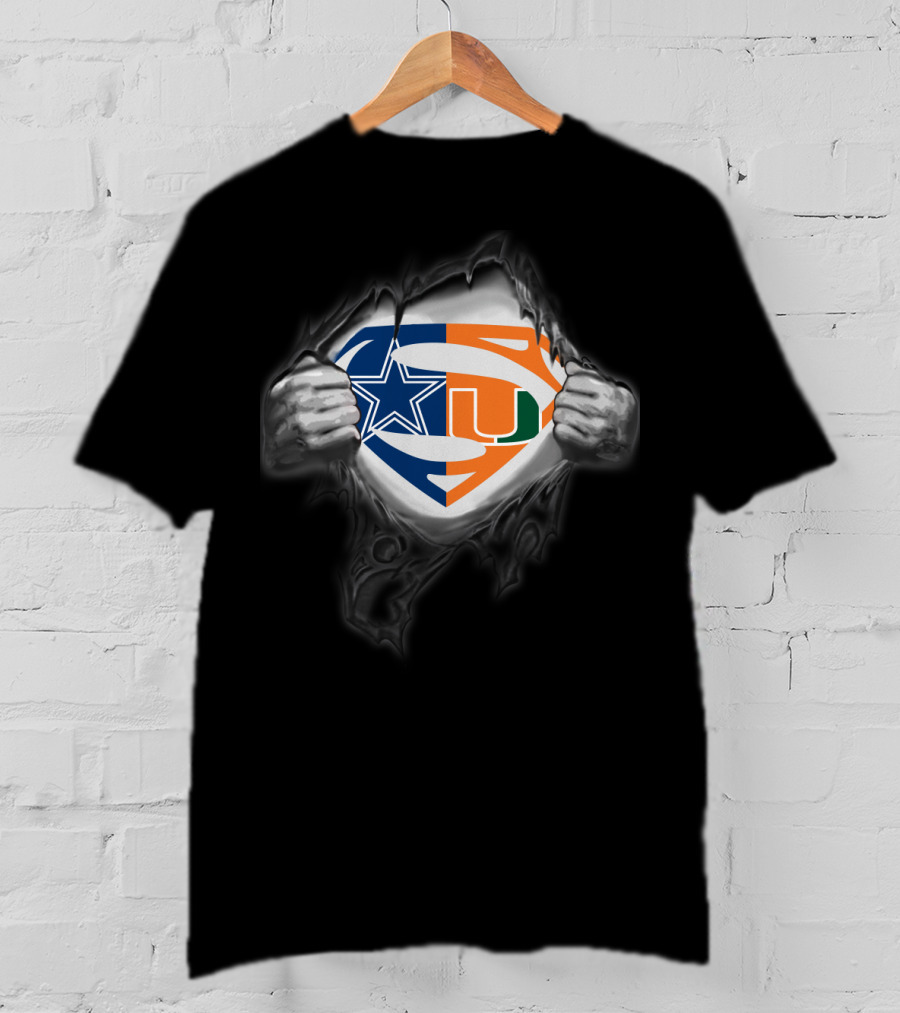 Dallas Cowboys Miami Hurricanes Superman Kansas T-Shirt