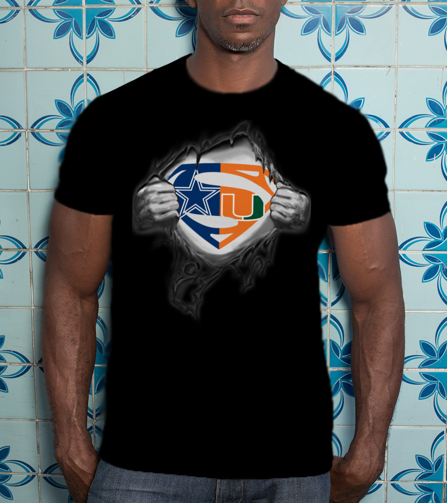 Dallas Cowboys Miami Hurricanes Superman Kansas T-Shirt