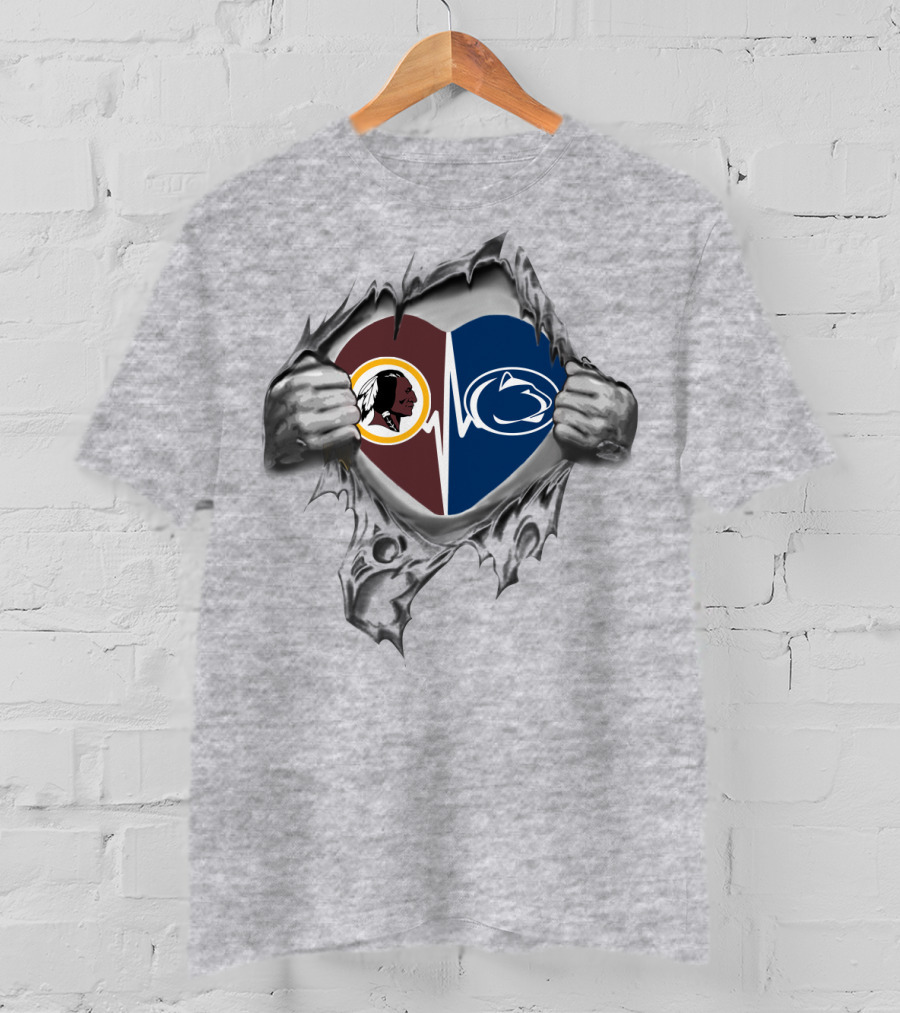 Washington Redskins Penn State Heart Rip Dual T-Shirt