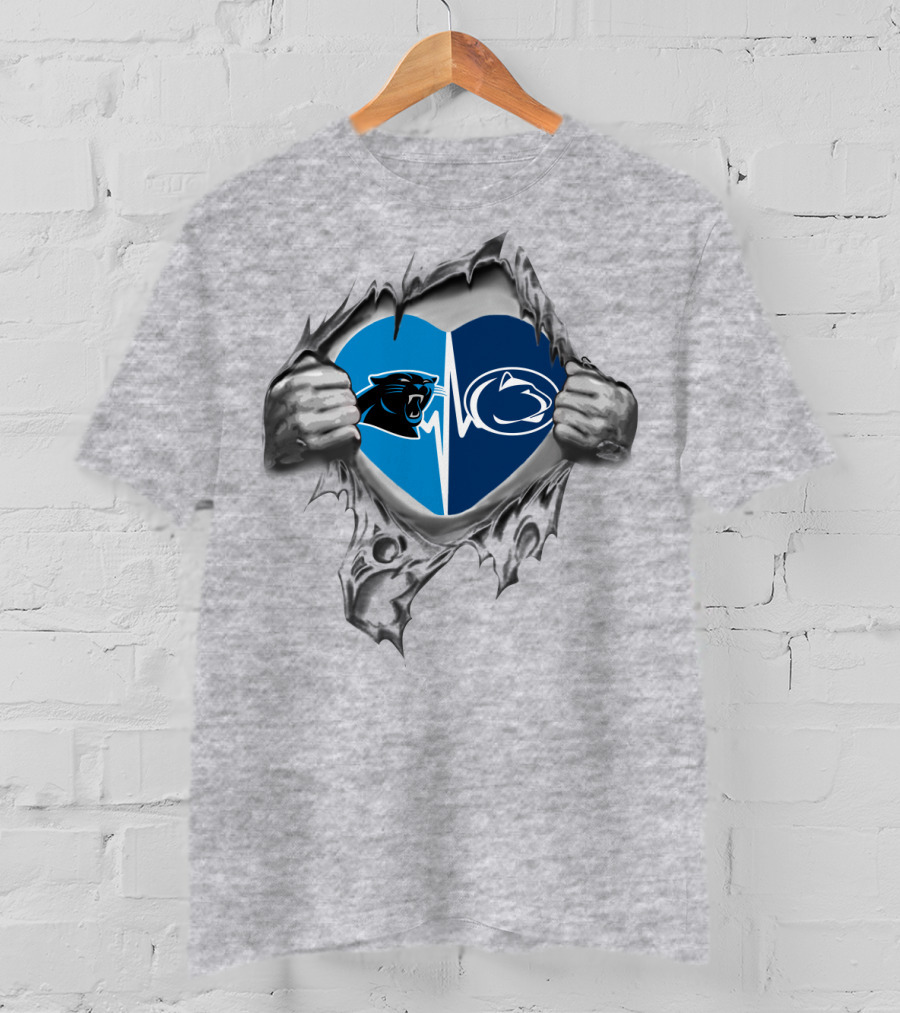 Carolina Panthers Penn State Nittany Lions Heartbreak Ripped T-Shirt