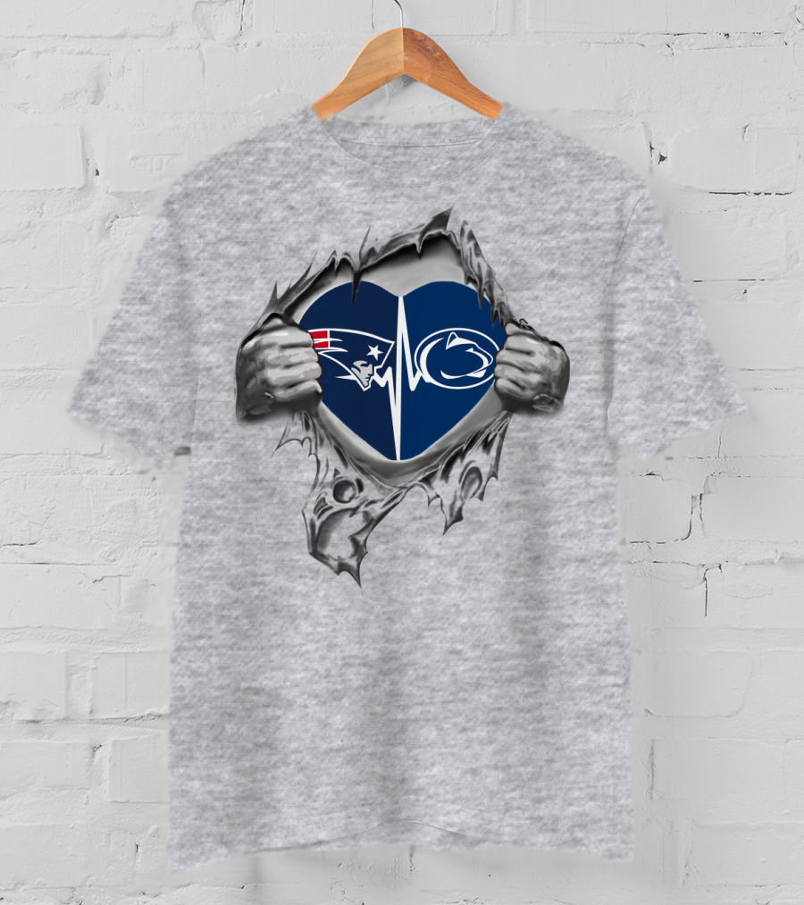 Patriots Penn State Heartbeat Fan Loyalty Fusion T-Shirt