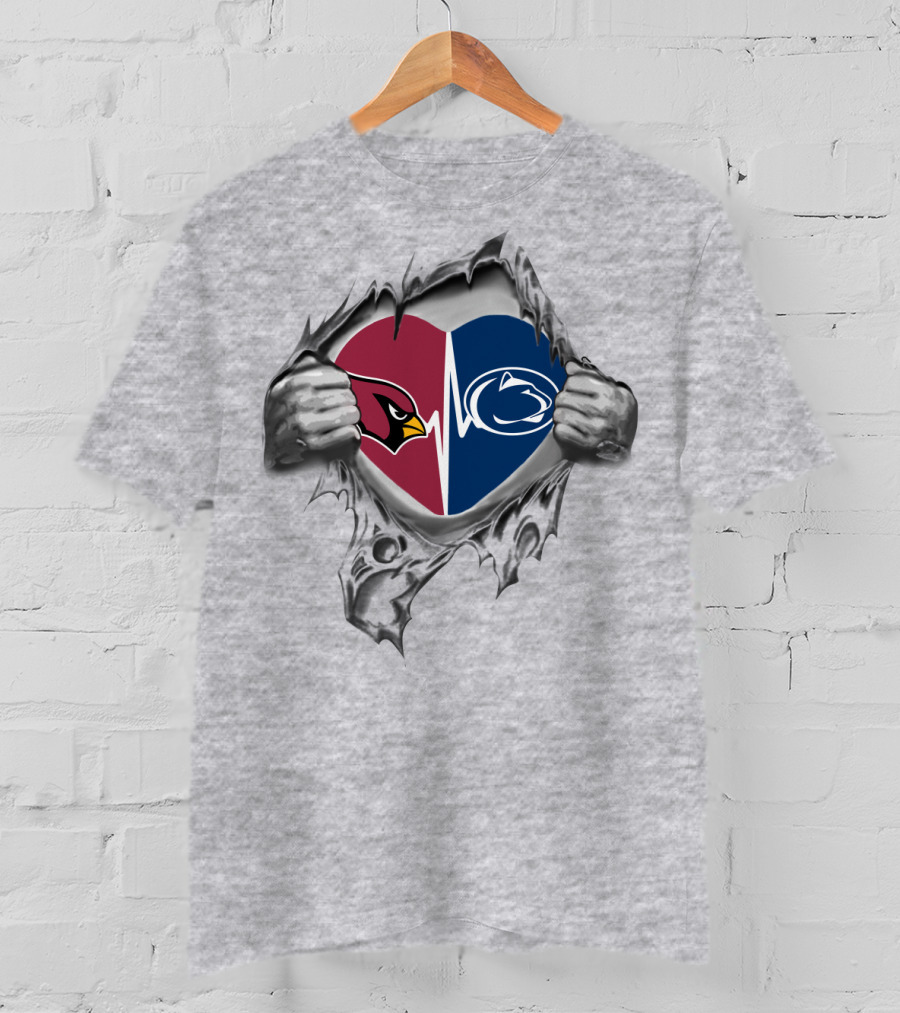 Arizona Cardinals Penn State Heart Torn T-Shirt