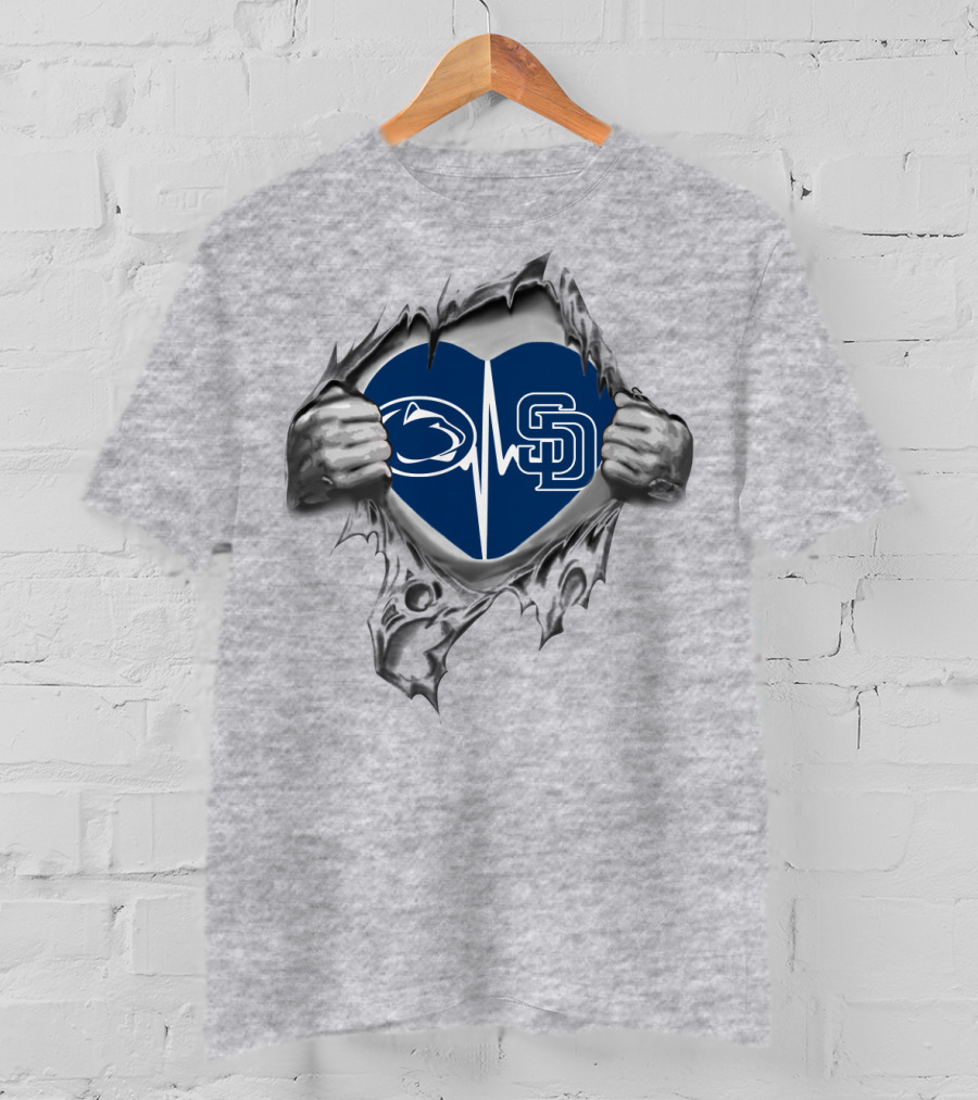 San Diego Padres Penn State Heartbeat Emblem T-Shirt
