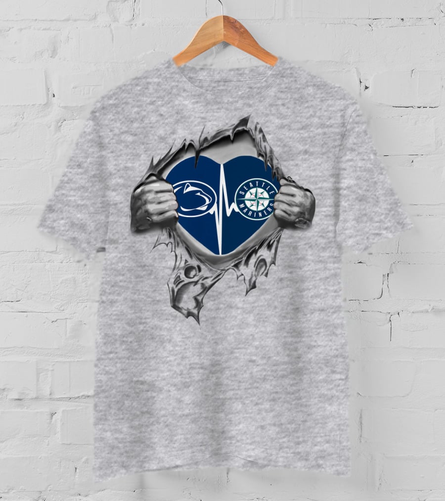 Seattle Mariners Penn State Heartbeat Fusion T-Shirt