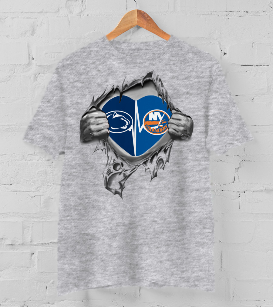 Penn State New York Islanders Heartbeat Logo Collaboration T-Shirt
