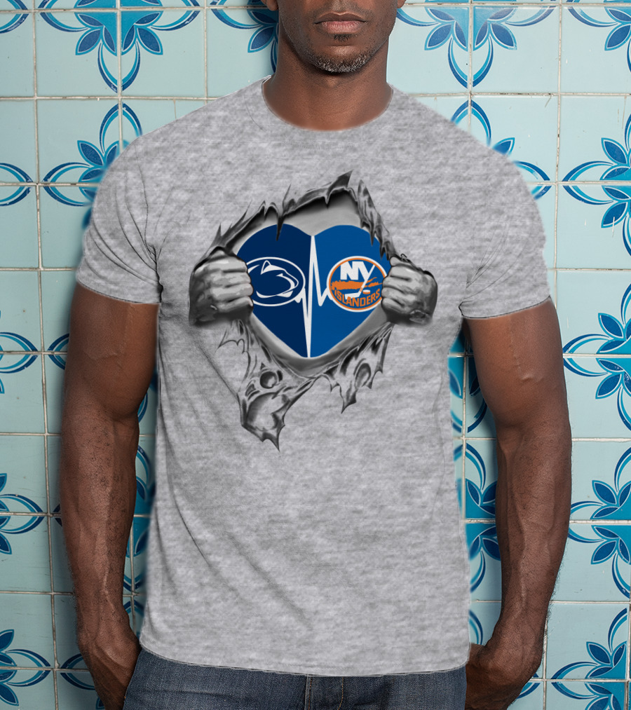 Penn State New York Islanders Heartbeat Logo Collaboration T-Shirt