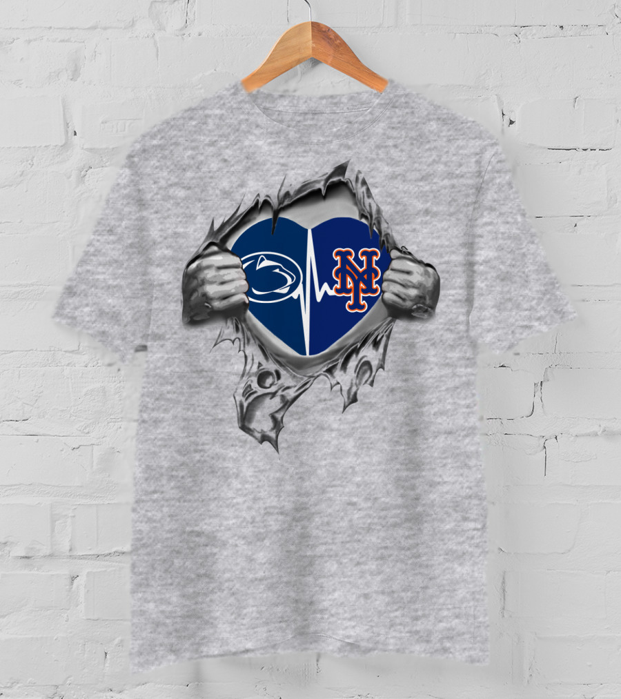 New York Mets Penn State Heartbeat T-Shirt