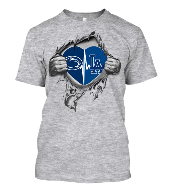 Penn State Los Angeles Dodgers Heartbeat T-Shirt
