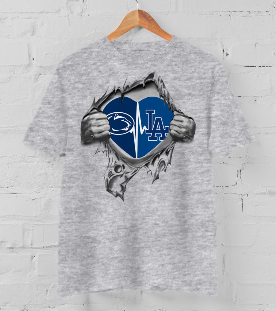 Penn State Los Angeles Dodgers Heartbeat T-Shirt