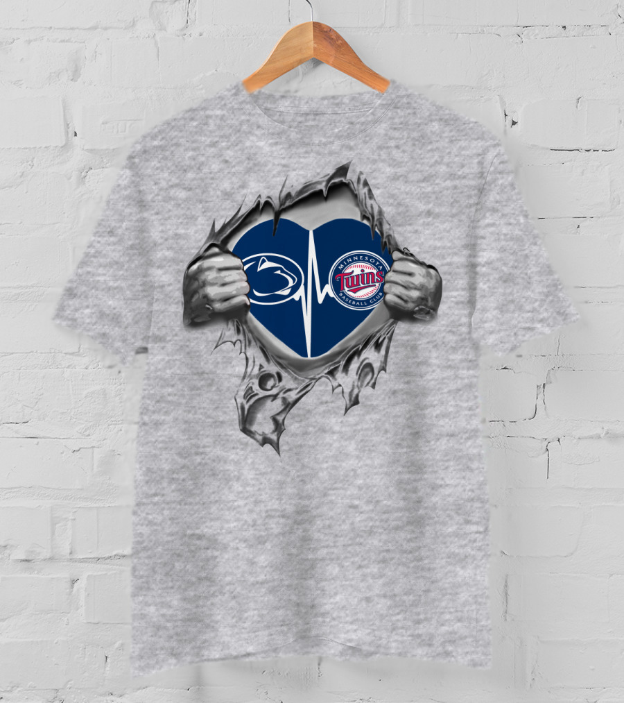 Minnesota Twins Penn State Heartbeat Collaboration T-Shirt