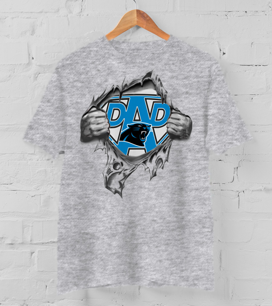 Super Dad Carolina Panthers Logo Superman T-Shirt