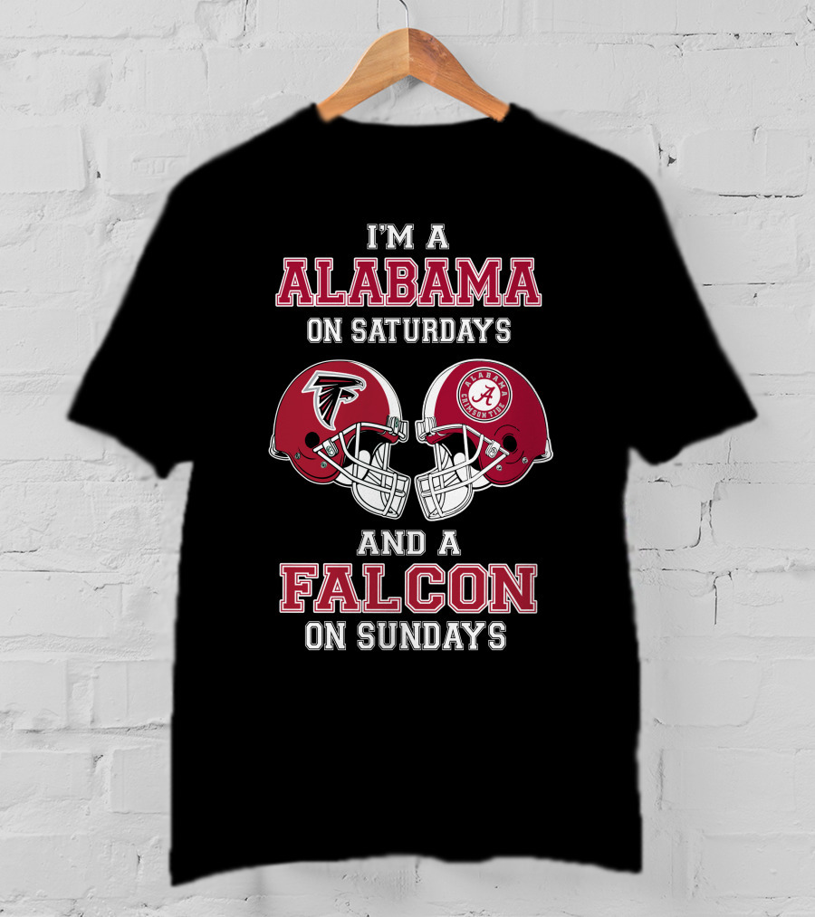 Alabama Saturdays Falcons Sundays Football Helmets T-Shirt