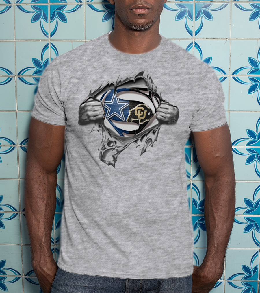 Cowboys Colorado Buffaloes Superman Rip T-Shirt