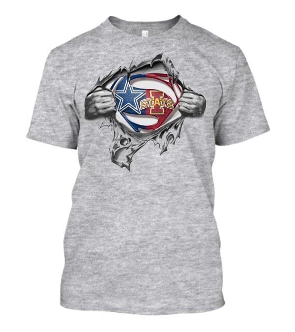 Cowboys Iowa State Cyclones Superman Logo Mashup T-Shirt