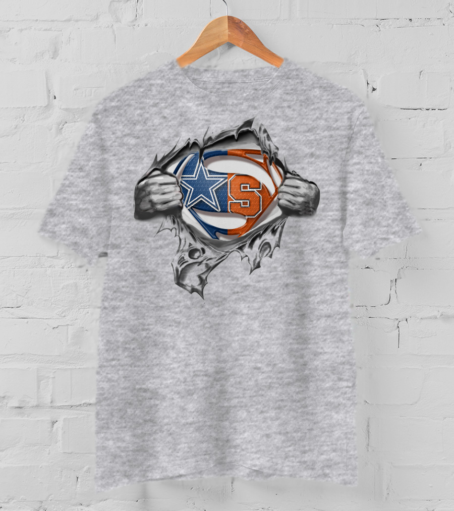 Cowboys Syracuse Orange Superman Logo Tear T-Shirt