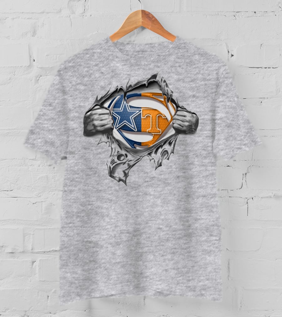 Cowboys Tennessee Volunteers Superman Logo Mashup T-Shirt