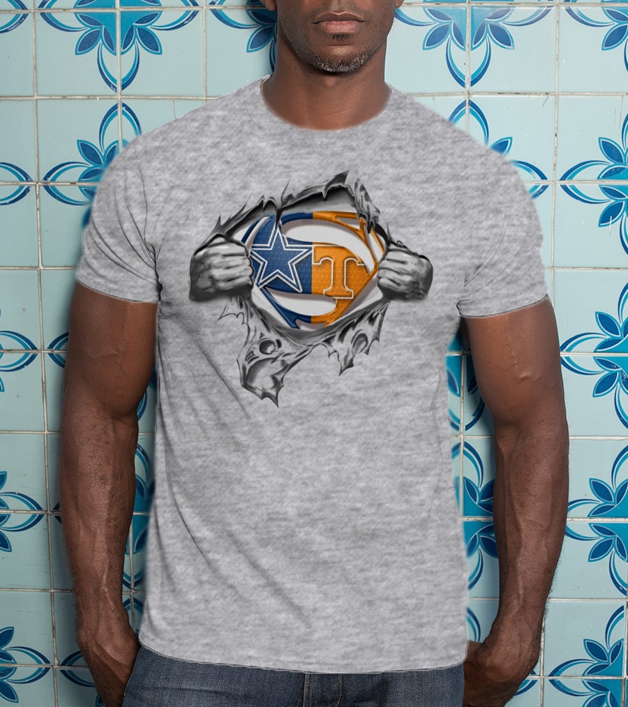 Cowboys Tennessee Volunteers Superman Logo Mashup T-Shirt