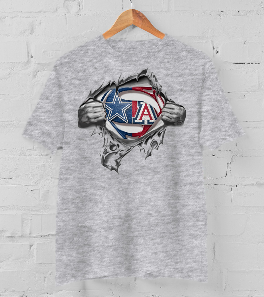 Cowboys Wildcats Superman Logo Crossover T-Shirt